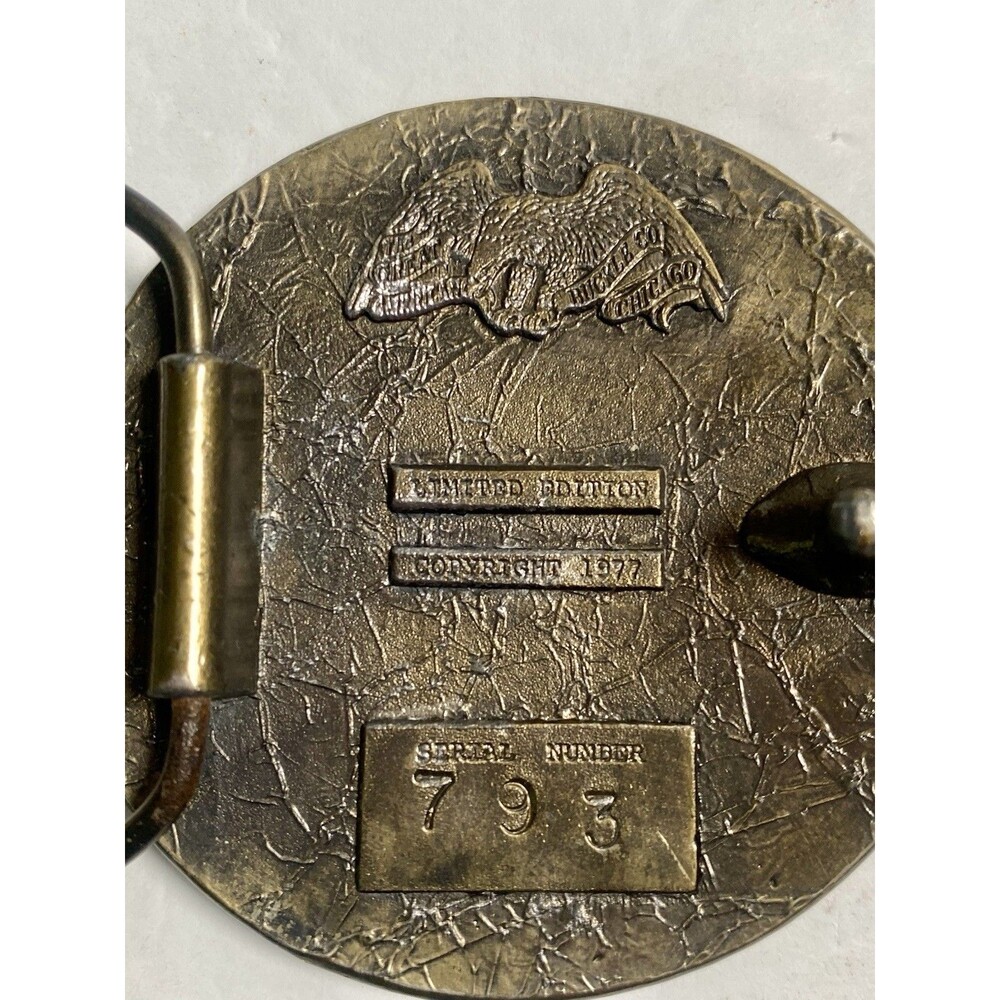 Vintage Gymnastics Belt Buckle Ltd Edition Brass 1977 Serial Number 793 - Picture 3 of 5